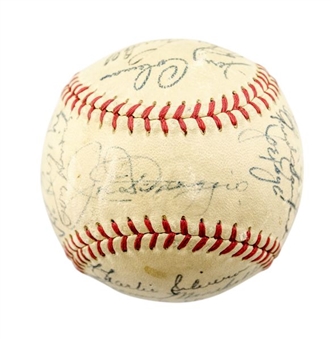 1949 World Champion New York Yankees Team Signed A.L. Baseball (25 Signatures including DiMaggio)